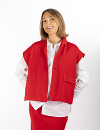 Xandres gilet zonder mouw rood