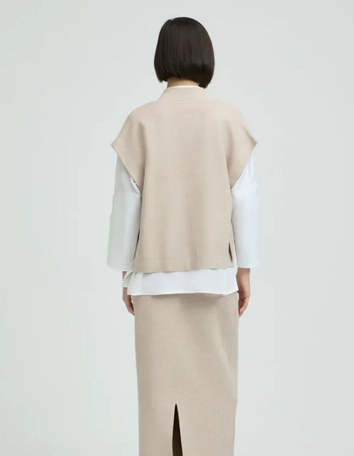 Xandres gilet zonder mouw beige