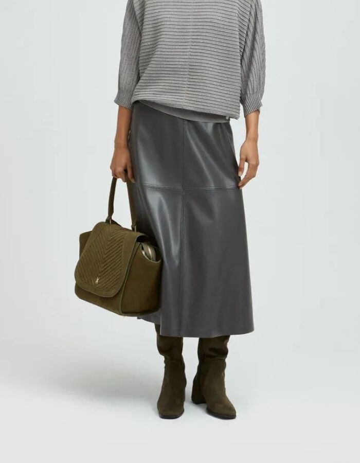 Xandres midi rok grijs