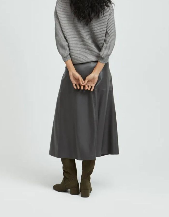 Xandres midi rok grijs