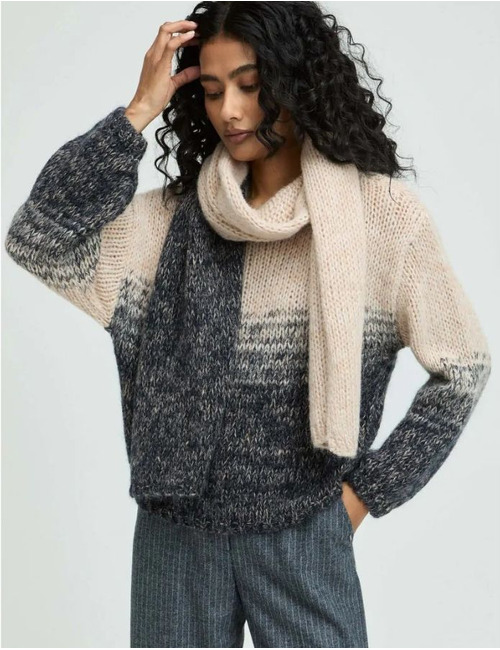 Xandres lange mouw pull beige