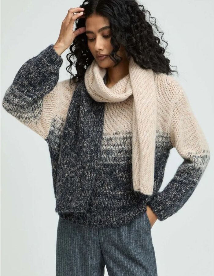 Xandres lange mouw pull beige