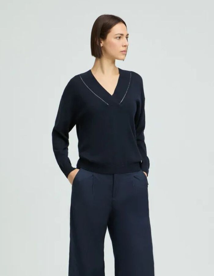 Xandres lange mouw pull marine