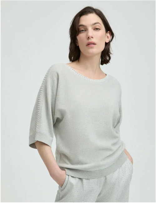 Xandres korte mouw pull grijs