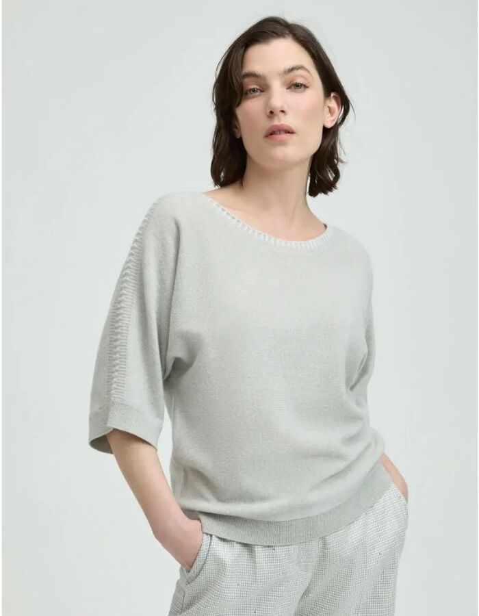 Xandres korte mouw pull grijs