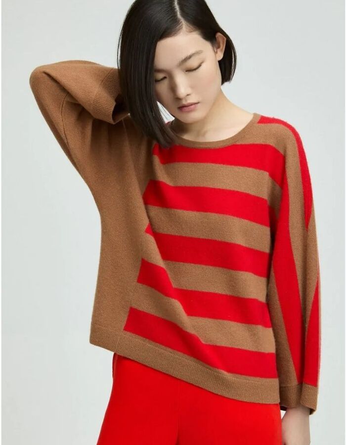 Xandres lange mouw pull camel