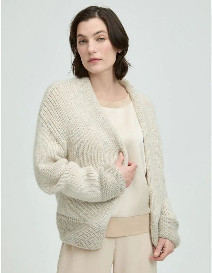 Xandres lange mouw gilet beige