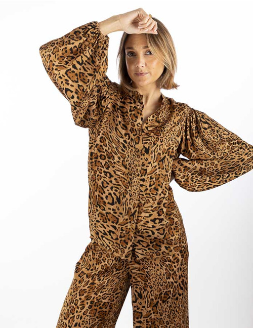 Twinset lange mouw bloes leopard