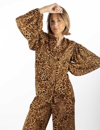 Twinset lange mouw bloes leopard