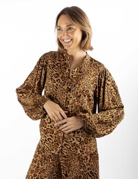 Twinset lange mouw bloes leopard