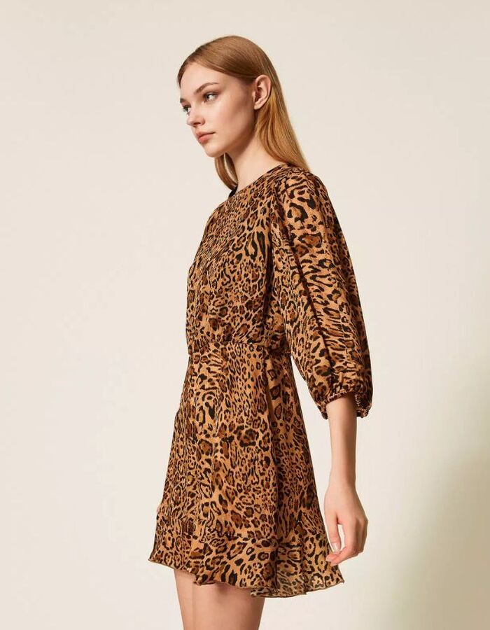 Twinset kort kleed leopard