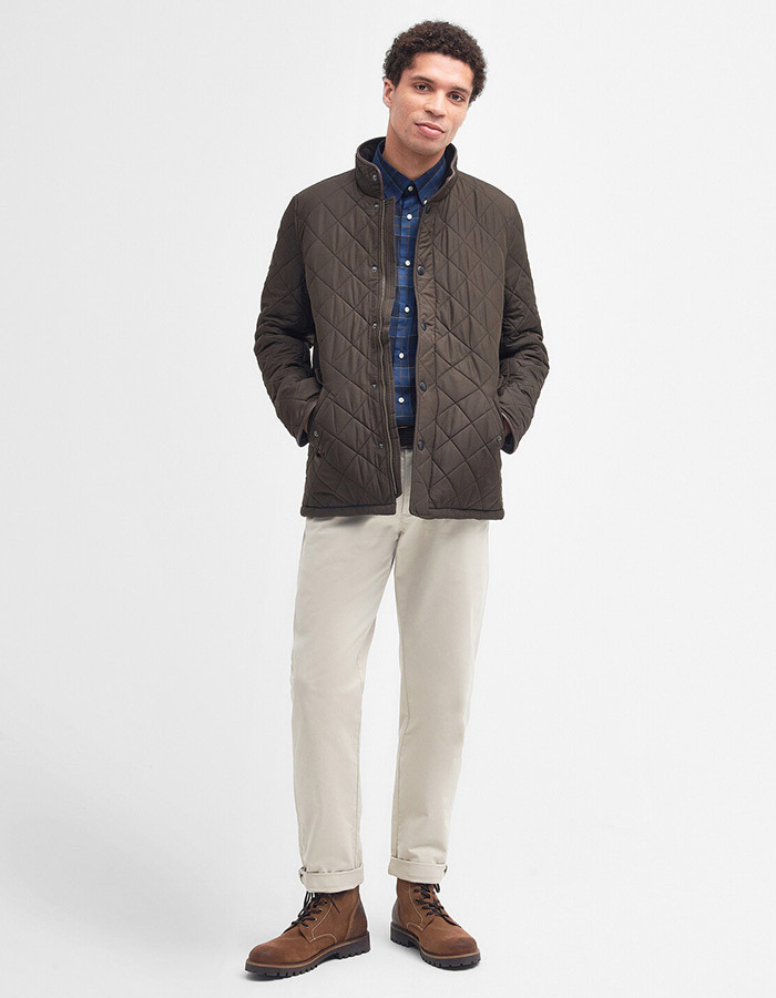 Barbour Powell Quilted Jas Olijf