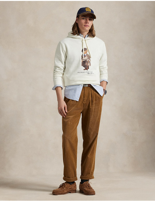  Polo Bear fleece hoodie in Deckwash White met iconische print