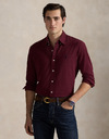 Featherweight mesh overhemd in Spring Wine Heather met geborduurd pony-logo
