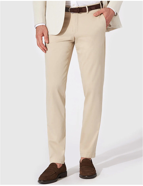 HILTL Tilo I chino in beige – Perfetto Twill, Slim Fit