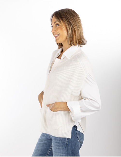 Herzen's gilet zonder mouw ecru