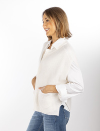 Herzen's gilet zonder mouw ecru
