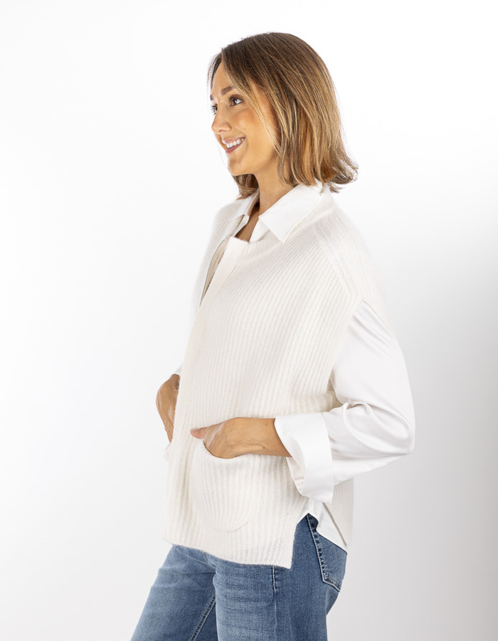 Herzen's gilet zonder mouw ecru