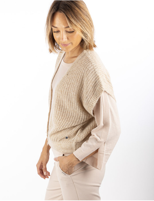 Xandres gilet zonder mouw beige