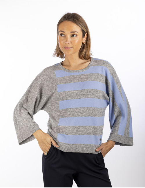 Xandres lange mouw pull grijs