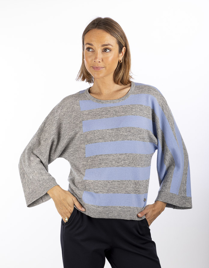 Xandres lange mouw pull grijs