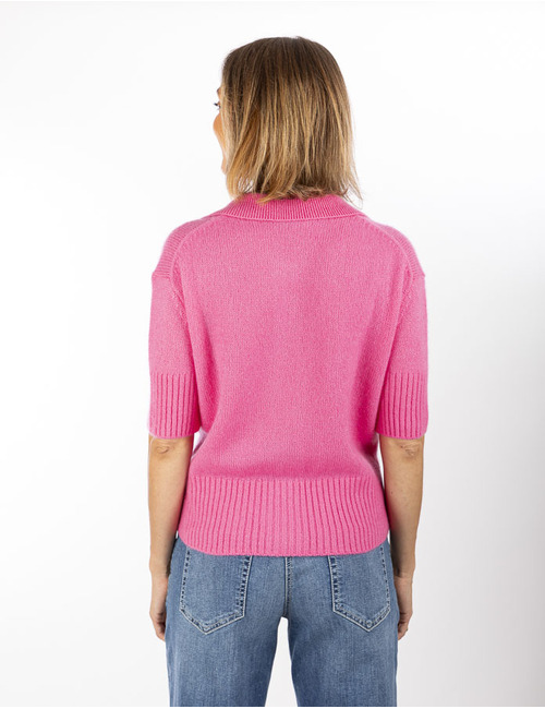 Herzen's korte mouw pull fuschia