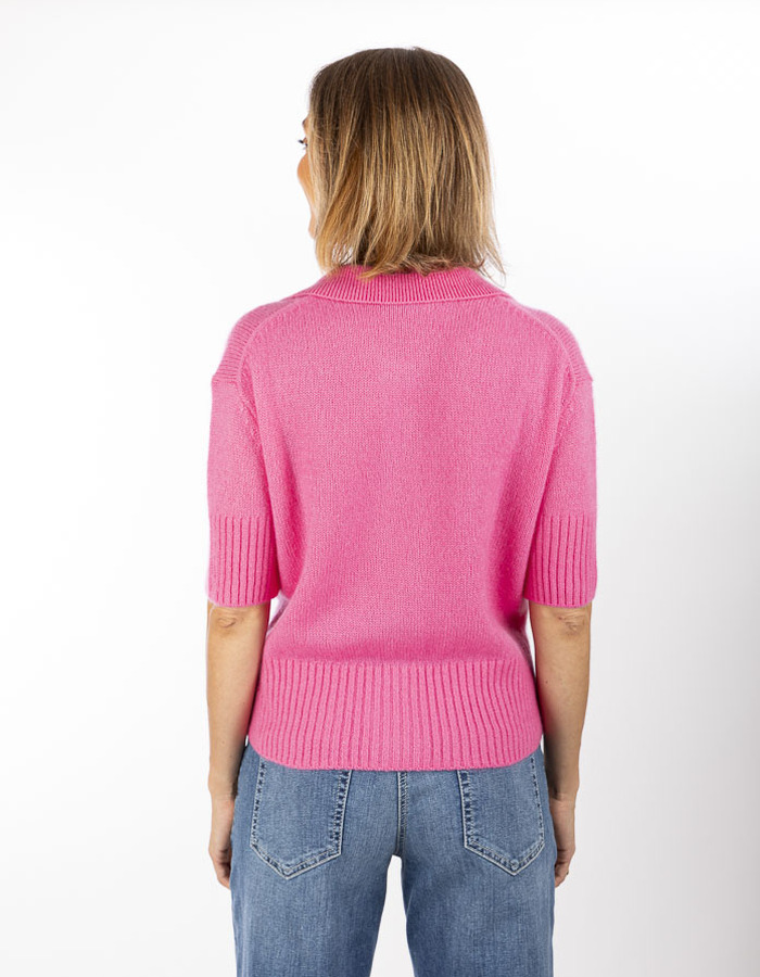 Herzen's korte mouw pull fuschia