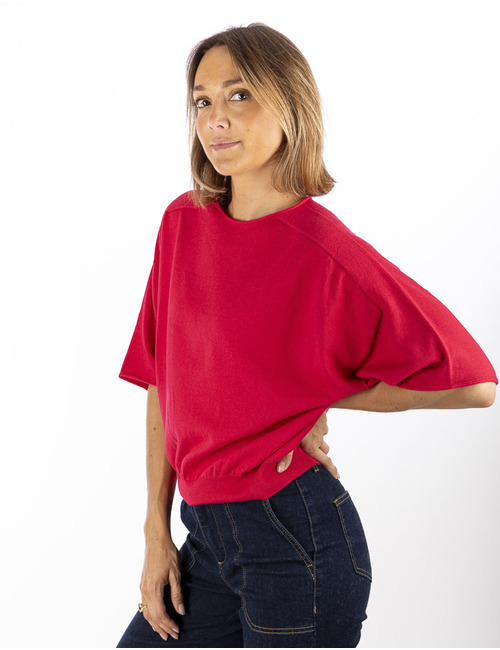 Drykorn 3/4 mouw pull rood