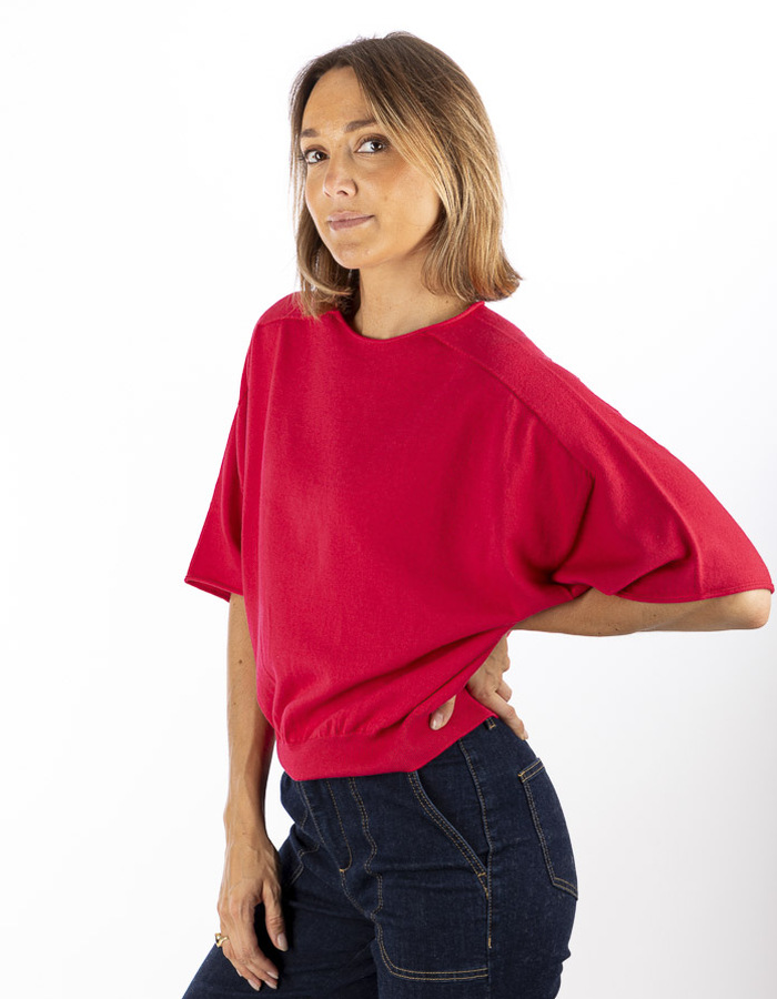 Drykorn 3/4 mouw pull rood