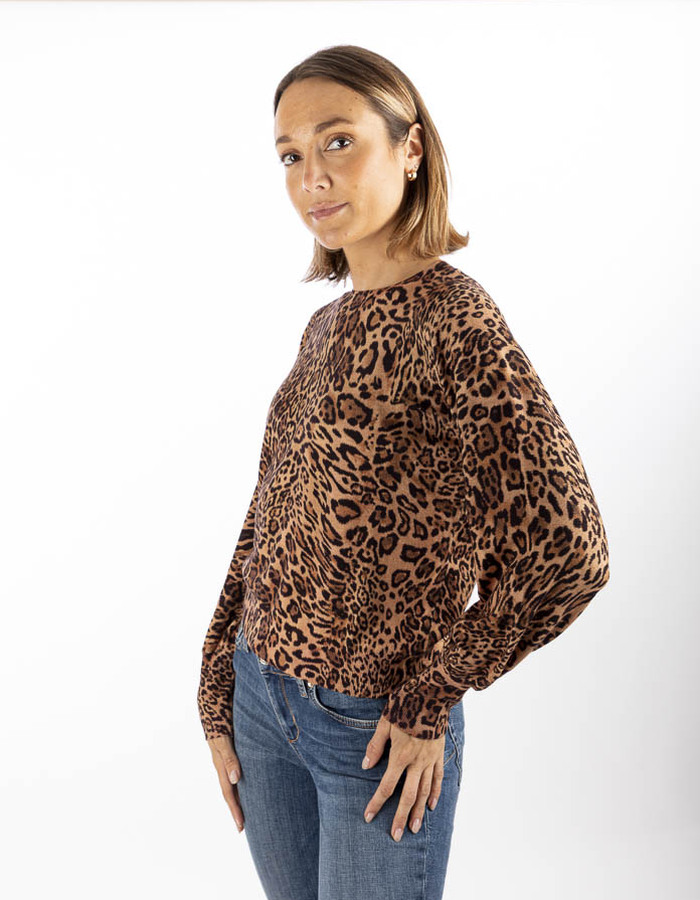 Twinset lange mouw pull leopard