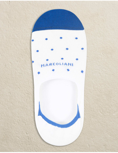 Invisible Touch sokken van Pima katoen – Polka Dot White/Blue