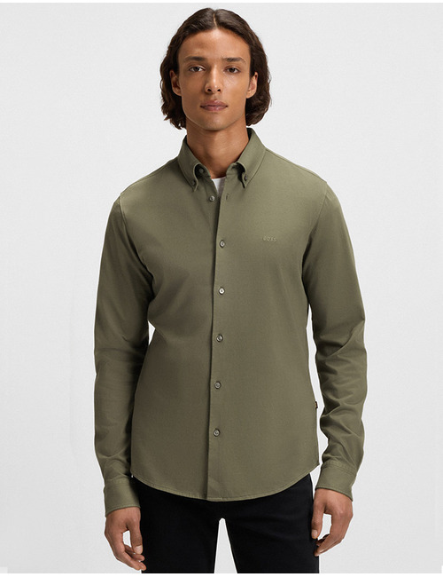 Slim-fit overhemd van katoenen jersey