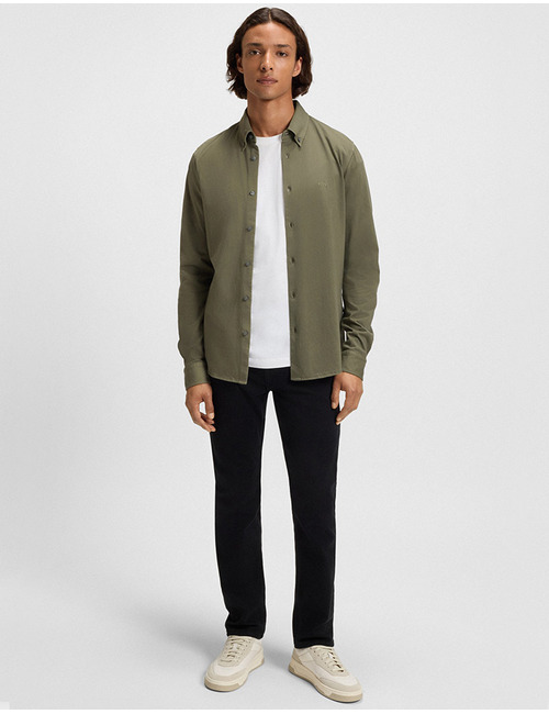 Slim-fit overhemd van katoenen jersey