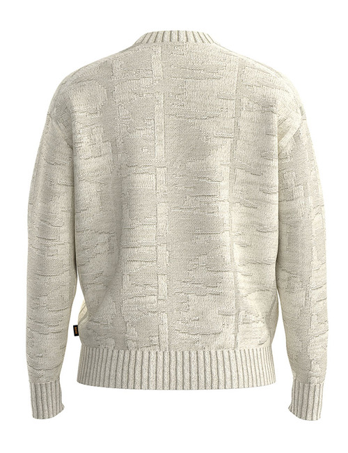 Relaxed-fit trui van katoenmix met structuur