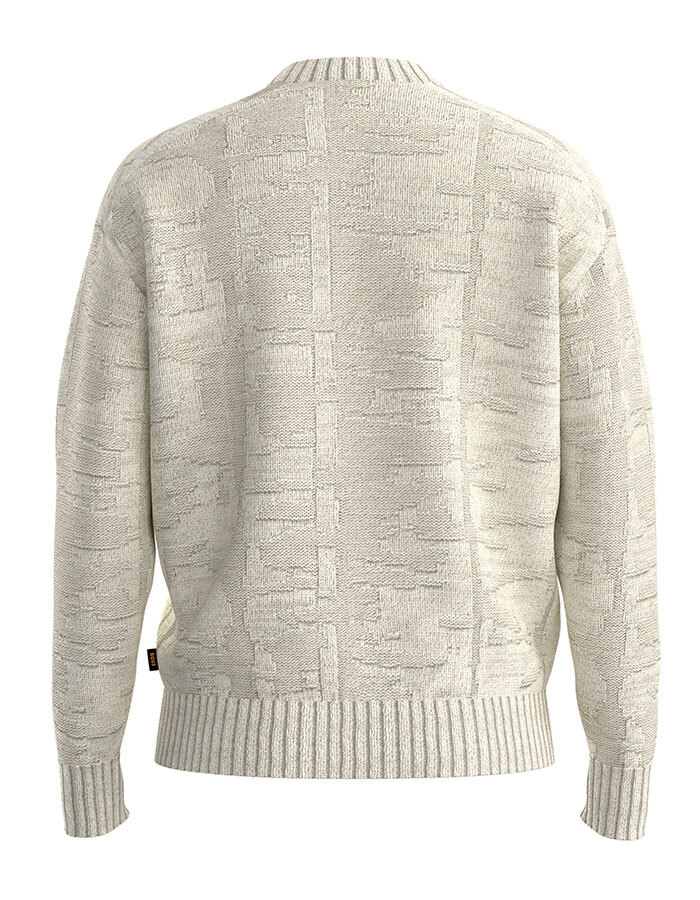 Relaxed-fit trui van katoenmix met structuur