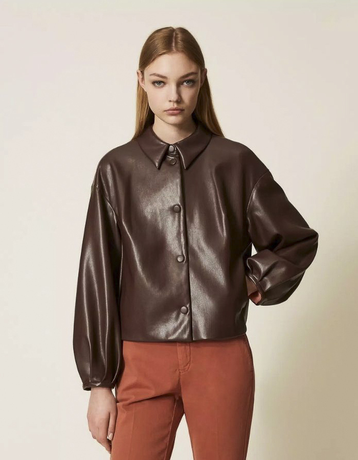 Twinset jas bruin