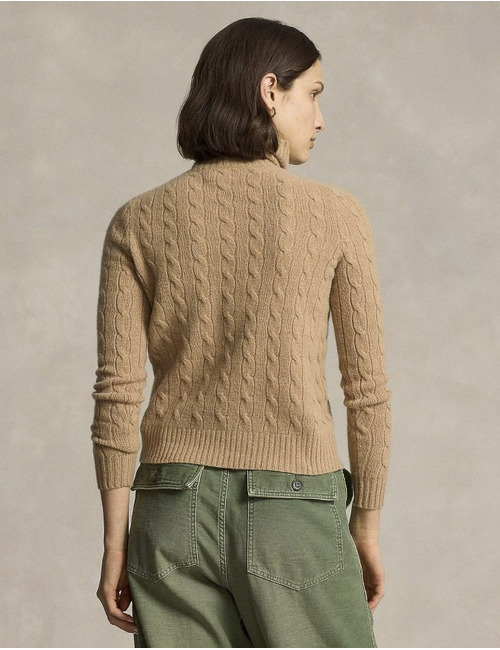 Ralph Lauren Dames pull rolkraag camel