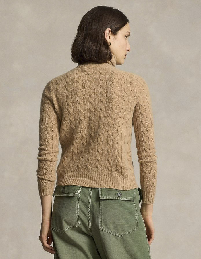 Ralph Lauren Dames pull rolkraag camel