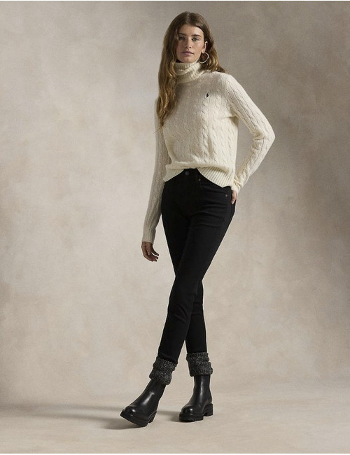 Ralph Lauren Dames pull rolkraag ecru