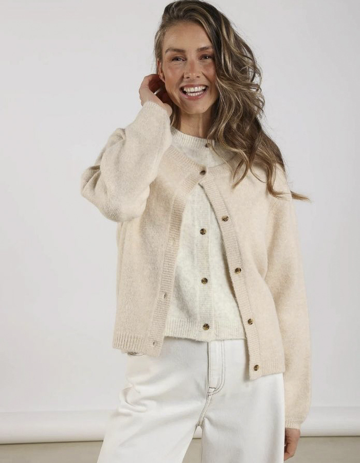 Nukus lange mouw gilet beige
