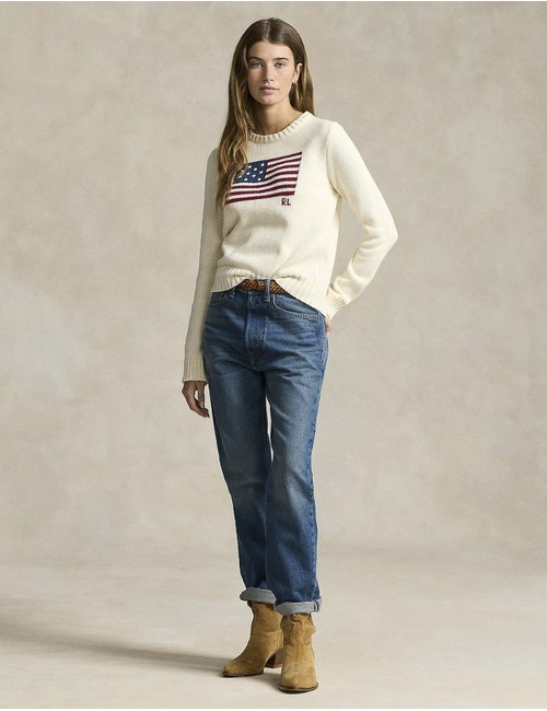 Ralph Lauren Dames lange mouw pull ecru