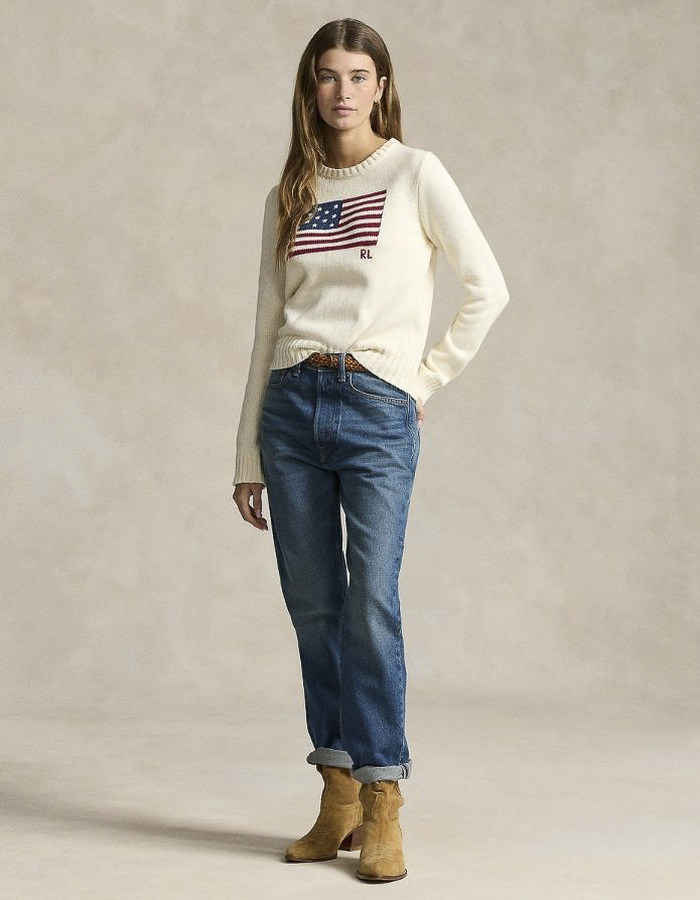 Ralph Lauren Dames lange mouw pull ecru