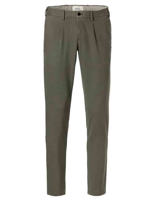 Turin Chino in Katoenstretch – Donker Olijfgroen