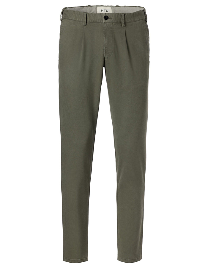 Turin Chino in Katoenstretch – Donker Olijfgroen