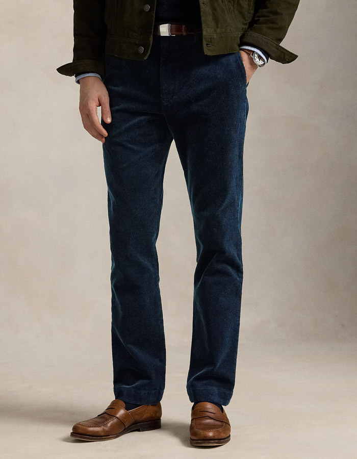 Andover Slim Fit Stretch Corduroy Broek – Aviator Navy