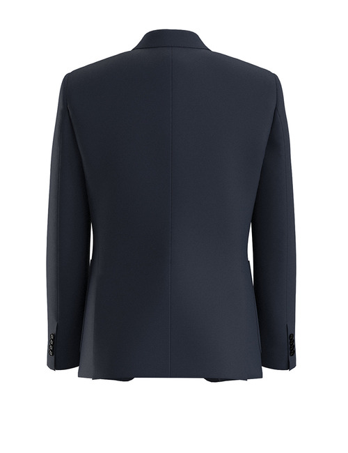 Regular-fit blazer van zuivere scheerwol met gestructureerd voorpand – donkerblauw