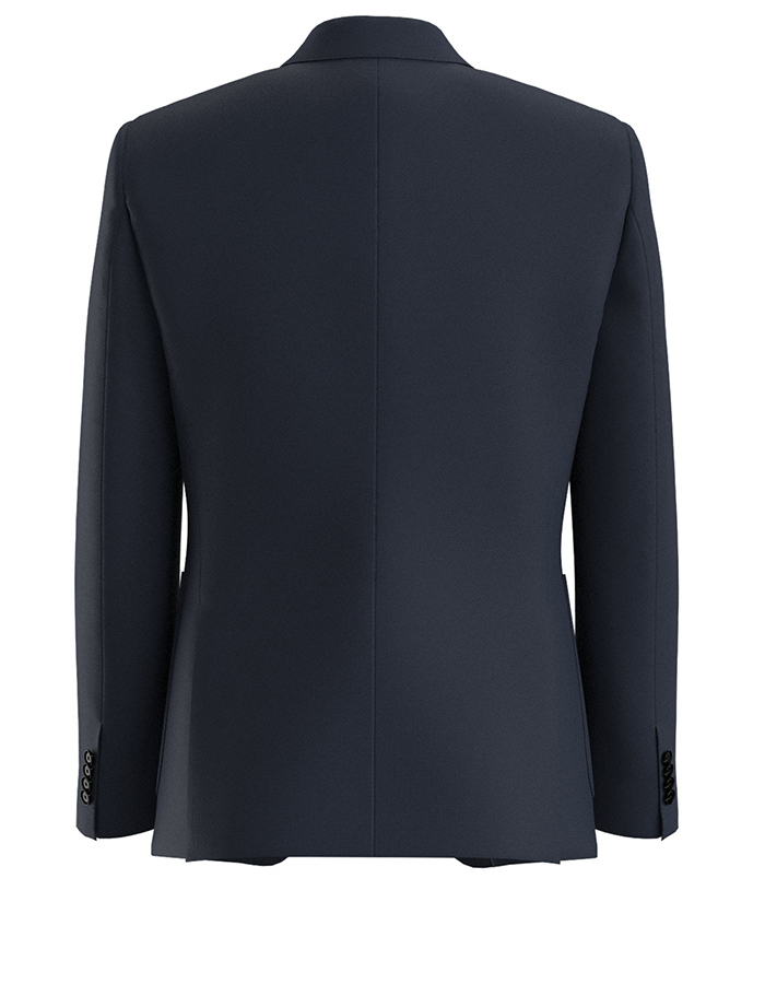 Regular-fit blazer van zuivere scheerwol met gestructureerd voorpand – donkerblauw