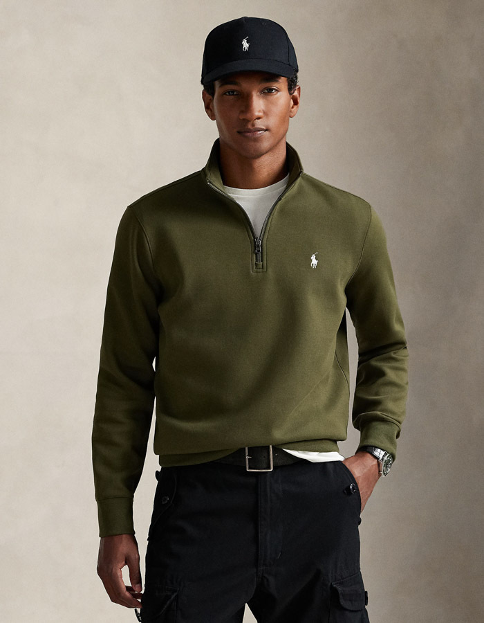 Ralph Lauren pull met korte rits groen