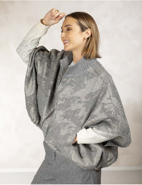 Due Amanti poncho grijs