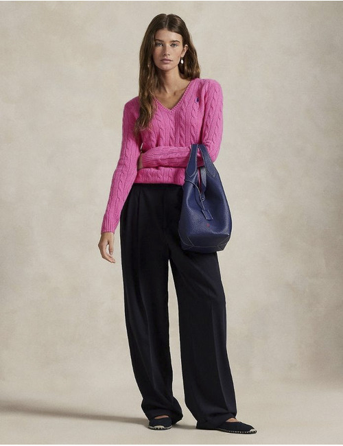 Ralph Lauren Dames pull met v-hals fuchsia